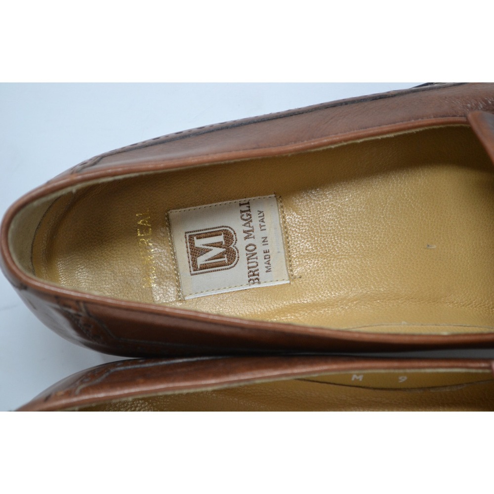 Bruno Magli Italy Brandy Montreal Tassel Loafers Shoes Mens Brown Size 9M 13826‎ - Picture 12 of 15